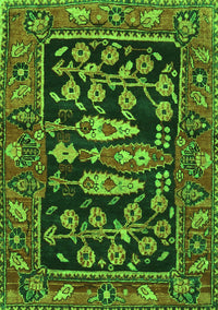 Animal Green Traditional Rug, tr4724grn