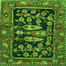 Serging Thickness of Animal Green Traditional Rug, tr4724grn