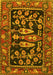 Animal Yellow Traditional Rug, tr4724yw