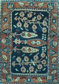 Animal Light Blue Traditional Rug, tr4724lblu