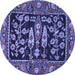 Round Machine Washable Animal Blue Traditional Rug, wshtr4724blu