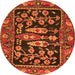 Machine Washable Animal Orange Traditional Area Rugs, wshtr4724org