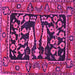 Square Machine Washable Animal Pink Traditional Rug, wshtr4724pnk