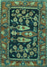 Animal Turquoise Traditional Rug, tr4724turq