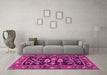 Machine Washable Animal Pink Traditional Rug in a Living Room, wshtr4724pnk