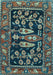 Machine Washable Animal Light Blue Traditional Rug, wshtr4724lblu