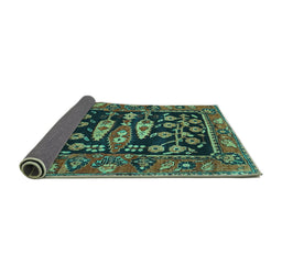 Sideview of Animal Turquoise Traditional Rug, tr4724turq