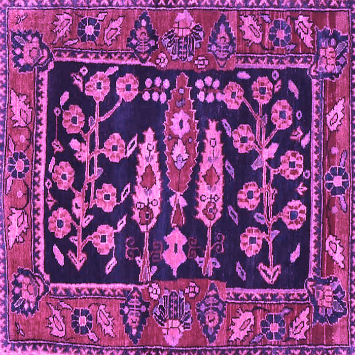 Square Animal Purple Traditional Rug, tr4724pur