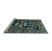 Sideview of Machine Washable Animal Light Blue Traditional Rug, wshtr4724lblu