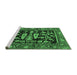 Sideview of Machine Washable Animal Emerald Green Traditional Area Rugs, wshtr4724emgrn