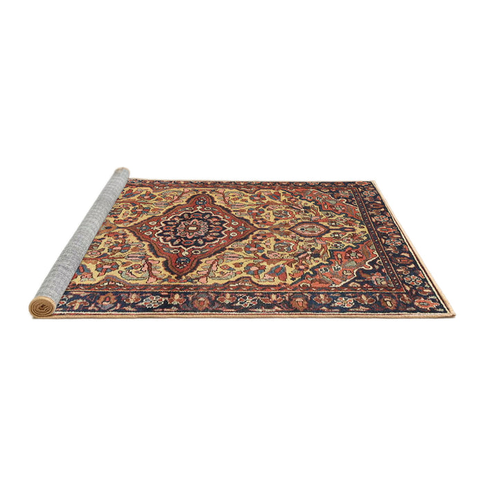 Sideview of Machine Washable Traditional Peru Brown Rug, wshtr4725