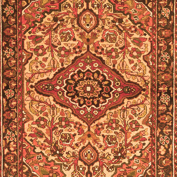 Serging Thickness of Machine Washable Medallion Orange Traditional Area Rugs, wshtr4725org