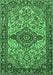 Machine Washable Medallion Emerald Green Traditional Area Rugs, wshtr4725emgrn