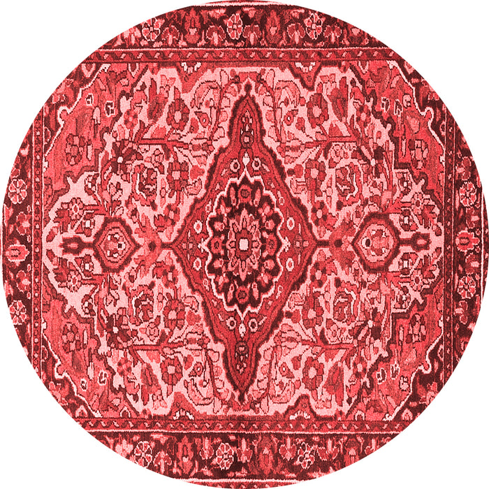 Machine Washable Medallion Red Traditional Rug, wshtr4725red