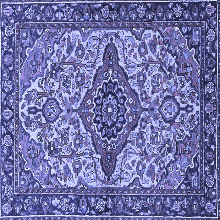 Square Medallion Blue Traditional Rug, tr4725blu