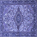 Square Medallion Blue Traditional Rug, tr4725blu