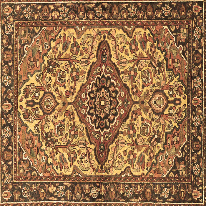 Square Medallion Brown Traditional Rug, tr4725brn