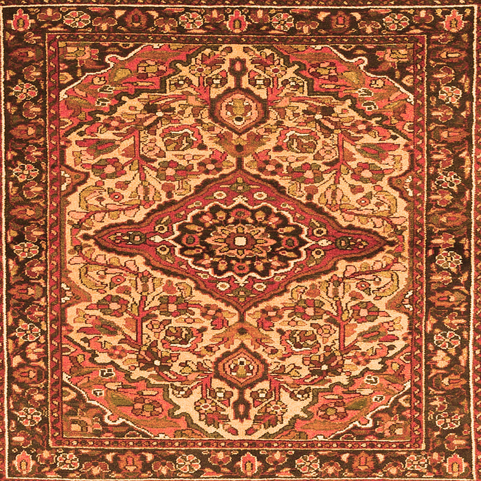 Serging Thickness of Medallion Orange Traditional Rug, tr4725org