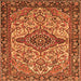 Serging Thickness of Medallion Orange Traditional Rug, tr4725org