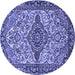 Round Medallion Blue Traditional Rug, tr4725blu