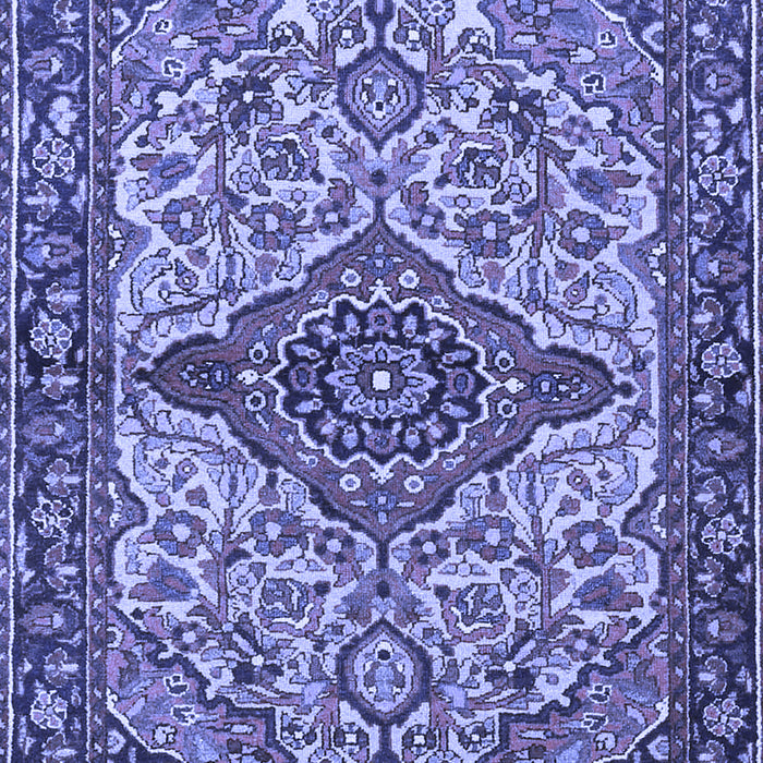 Machine Washable Medallion Blue Traditional Rug, wshtr4725blu