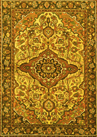 Medallion Yellow Traditional Rug, tr4725yw