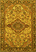 Medallion Yellow Traditional Rug, tr4725yw