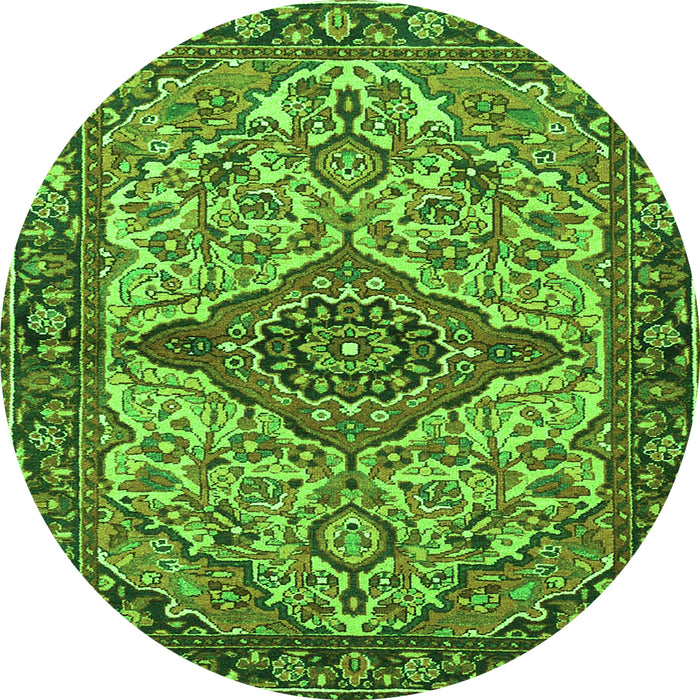 Machine Washable Medallion Green Traditional Area Rugs, wshtr4725grn