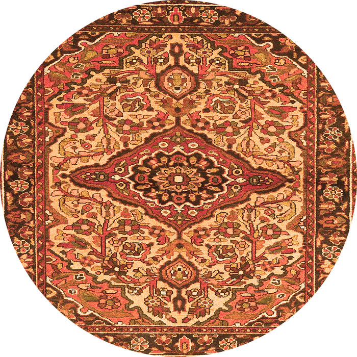Square Medallion Orange Traditional Rug, tr4725org