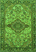 Serging Thickness of Machine Washable Medallion Green Traditional Area Rugs, wshtr4725grn