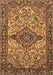 Machine Washable Medallion Brown Traditional Rug, wshtr4725brn