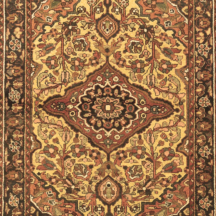 Machine Washable Medallion Brown Traditional Rug, wshtr4725brn