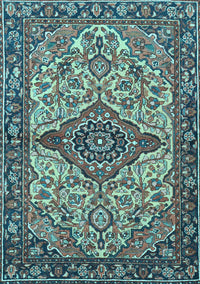 Medallion Light Blue Traditional Rug, tr4725lblu