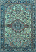 Medallion Light Blue Traditional Rug, tr4725lblu