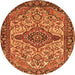 Machine Washable Medallion Orange Traditional Area Rugs, wshtr4725org