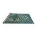 Sideview of Machine Washable Medallion Light Blue Traditional Rug, wshtr4725lblu