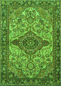 Medallion Green Traditional Rug, tr4725grn