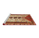 Sideview of Machine Washable Traditional Sandy Brown Rug, wshtr4726