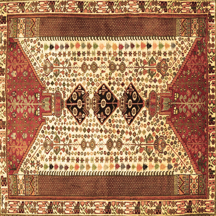 Square Persian Brown Traditional Rug, tr4726brn