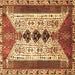 Square Persian Brown Traditional Rug, tr4726brn