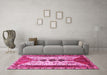 Machine Washable Persian Pink Traditional Rug in a Living Room, wshtr4726pnk