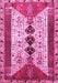 Machine Washable Persian Pink Traditional Rug, wshtr4726pnk