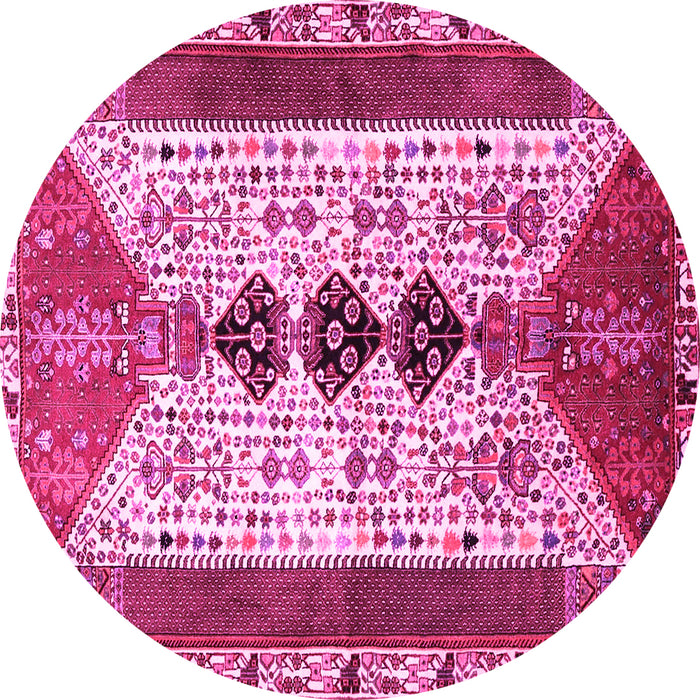 Round Persian Pink Traditional Rug, tr4726pnk