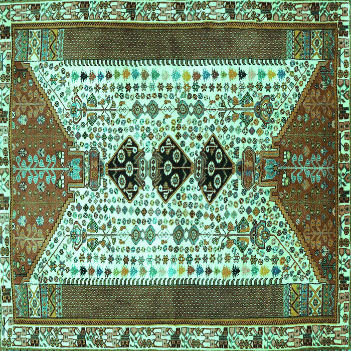 Square Persian Turquoise Traditional Rug, tr4726turq