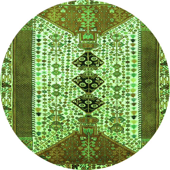 Square Persian Green Traditional Rug, tr4726grn