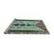 Sideview of Machine Washable Persian Light Blue Traditional Rug, wshtr4726lblu