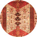 Machine Washable Persian Orange Traditional Area Rugs, wshtr4726org