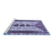 Sideview of Machine Washable Persian Blue Traditional Rug, wshtr4726blu