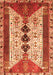 Serging Thickness of Machine Washable Persian Orange Traditional Area Rugs, wshtr4726org