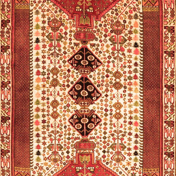 Serging Thickness of Machine Washable Persian Orange Traditional Area Rugs, wshtr4726org